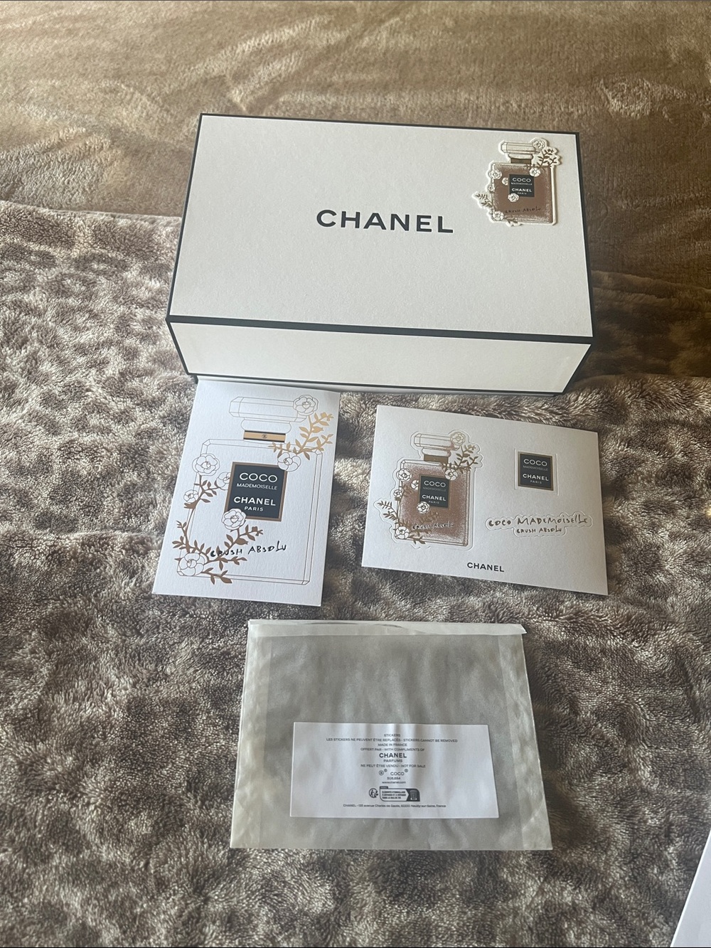 Chanel box and cards